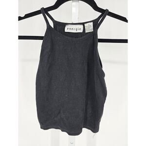 Vintage Y2K Energie Womens Sz S Cropped Spaghetti Strap top Black
